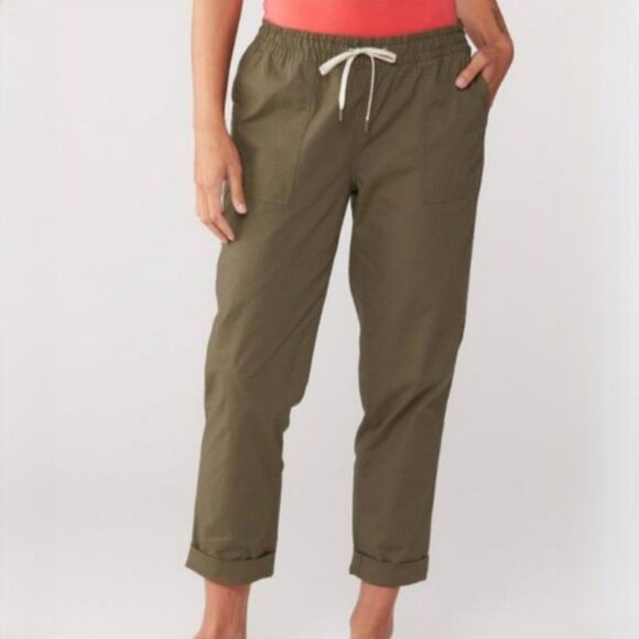 Vuori Pants - Vuori Vintage Ripstop Pants Womens Large Olive Green Cotton Stretch VW450